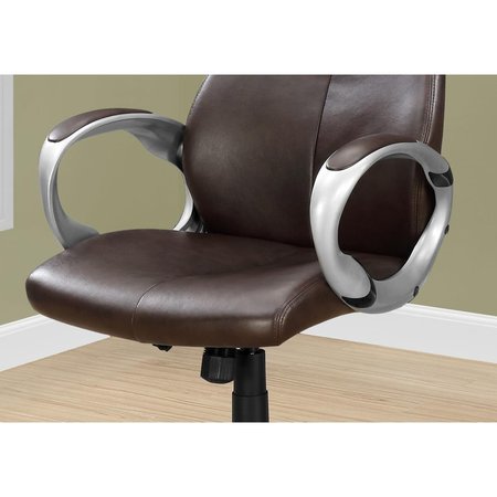 HOMEROOTS Brown Leather-Look High Back Executive Office Chair 333464